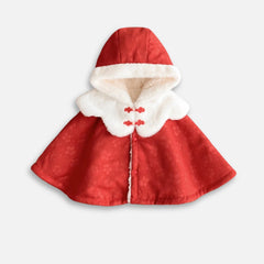 Roter warmer Poncho für Babys