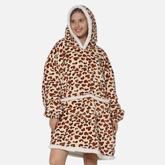 Poncho mit Leoparden-Karomuster