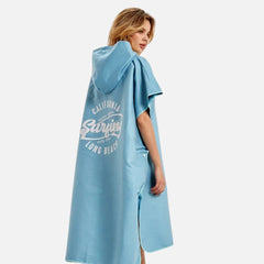 Blauer Surf-Poncho