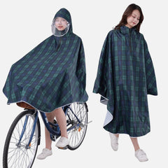 Regen-Radponcho mit Karomuster