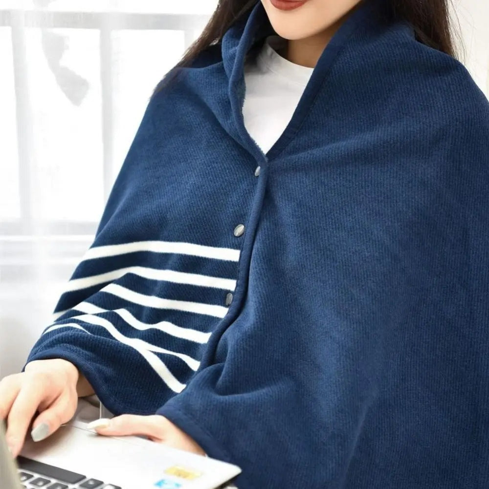 Cape Poncho Bleu Marine - détail