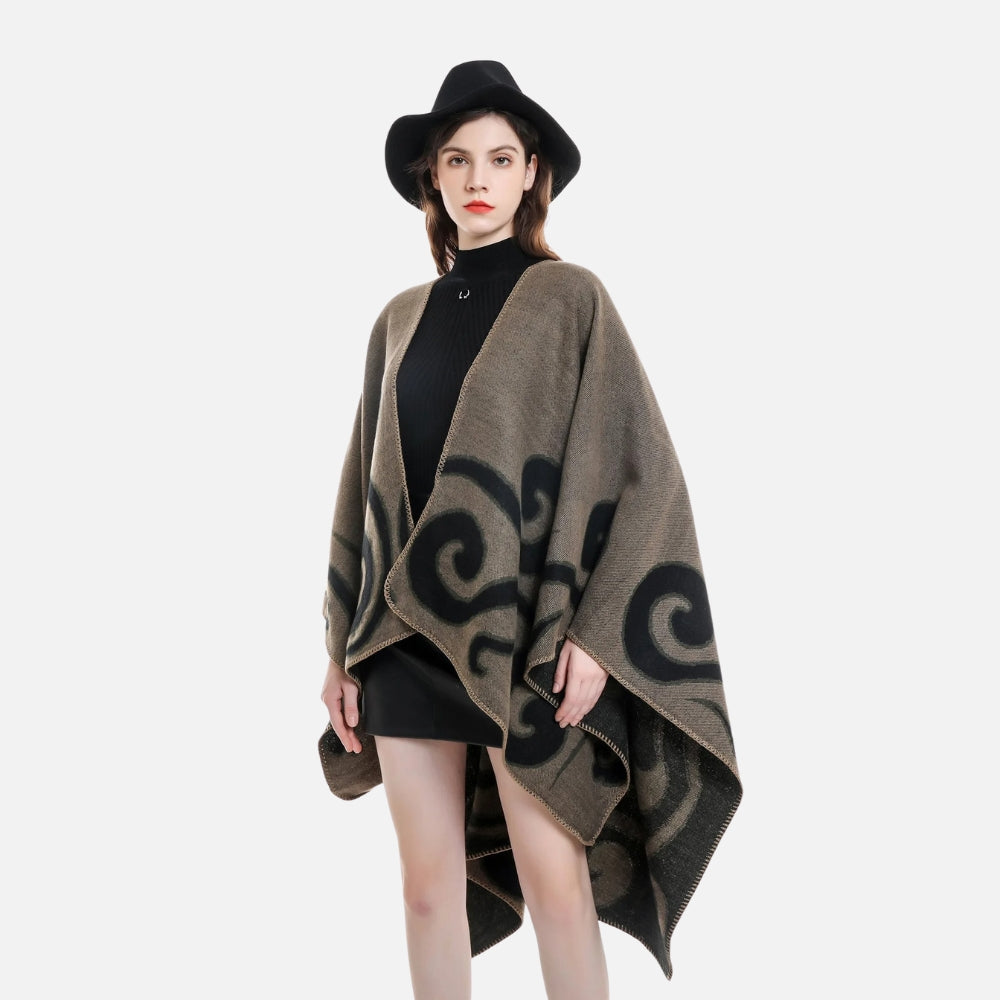 Cape Poncho Cachemire - Turquoise