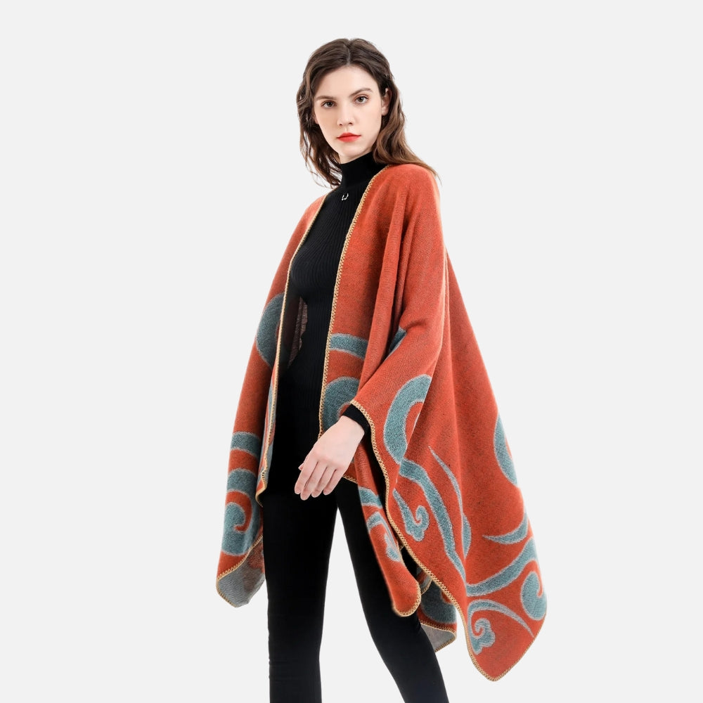 Cape Poncho Cachemire - Noir