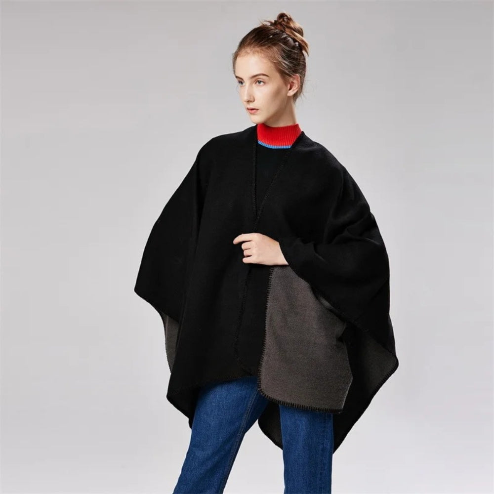 Cape Poncho Noir - dos