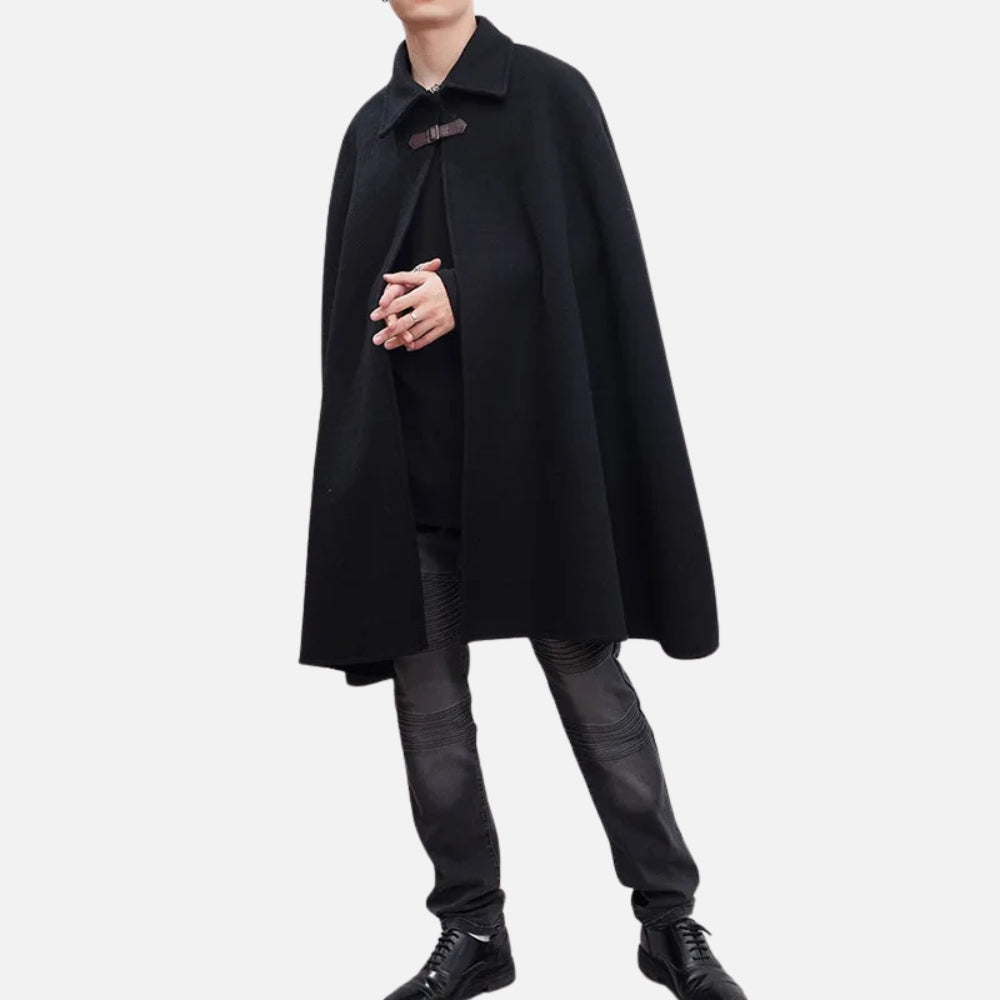 Cape Poncho Homme Noir - dos
