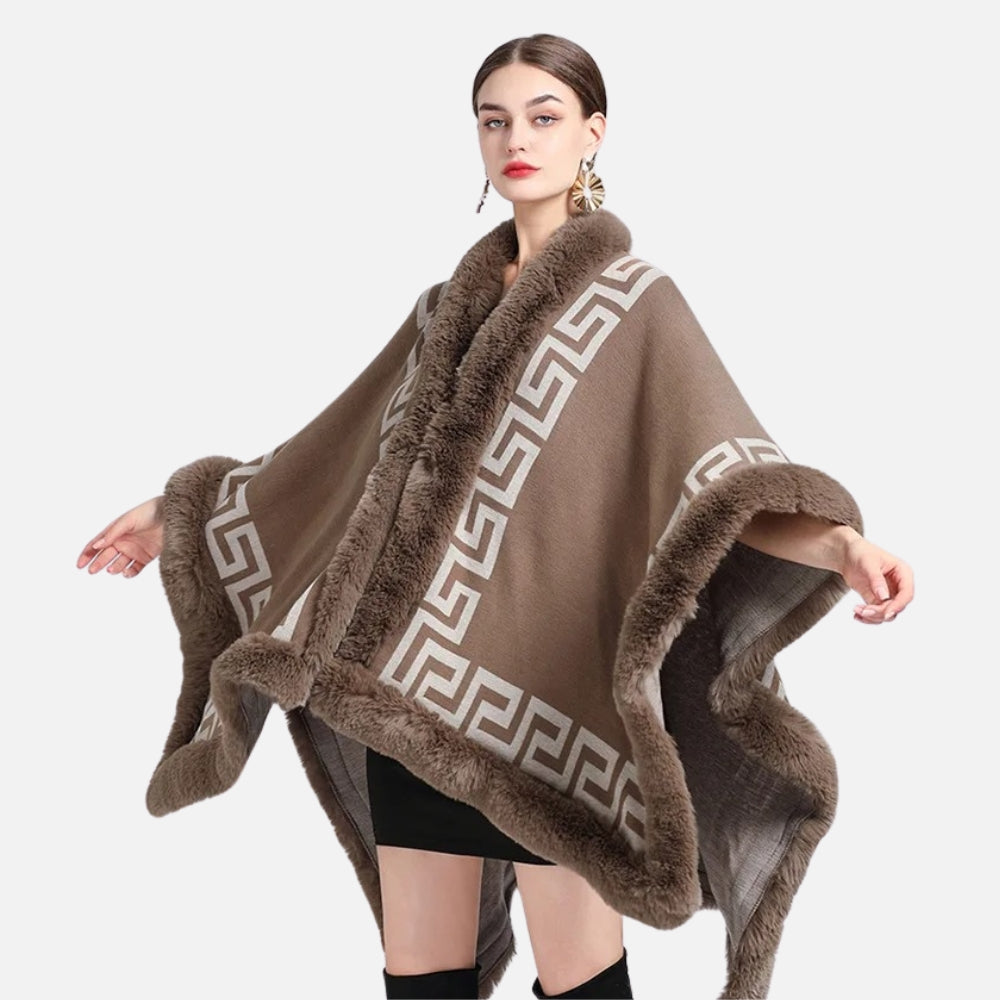 Manteau Poncho Femme Hiver - Beige