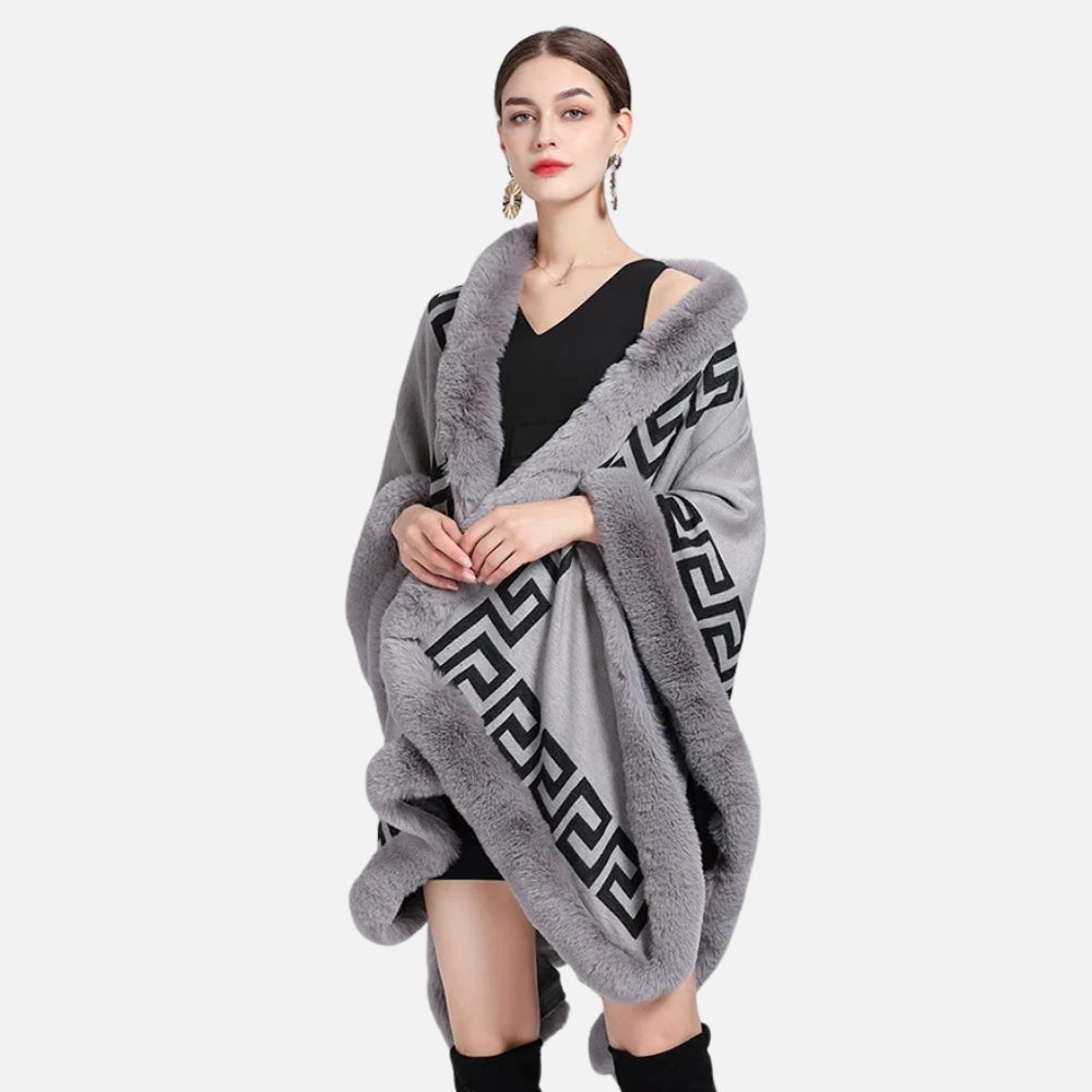 Manteau Poncho Femme Hiver - étiquette