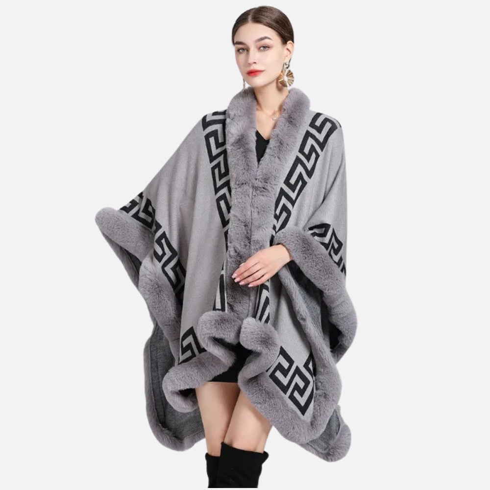 Manteau Poncho Femme Hiver - porté