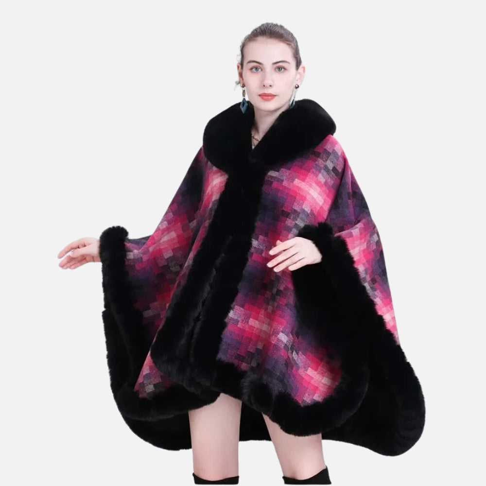 Manteau Poncho Fourrure - étiquette