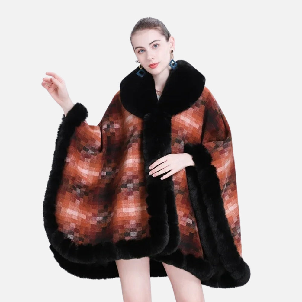 Manteau Poncho Fourrure - vue 8