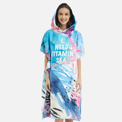 Blau-Koralle Surfponcho