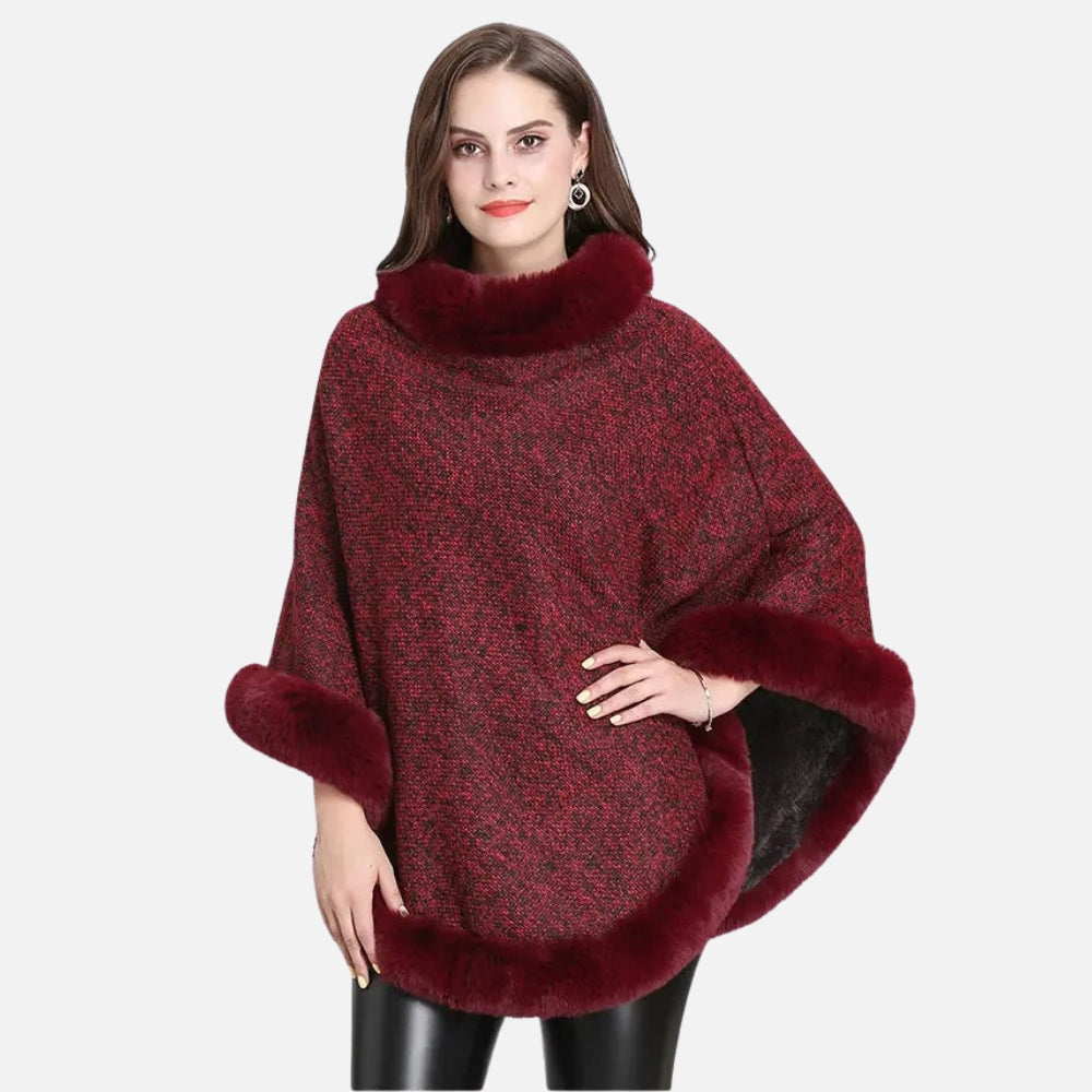 Poncho Bordé de Fourrure - vue 9