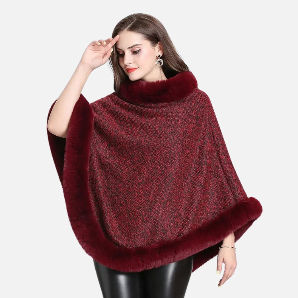 Poncho Bordé de Fourrure - vue 8