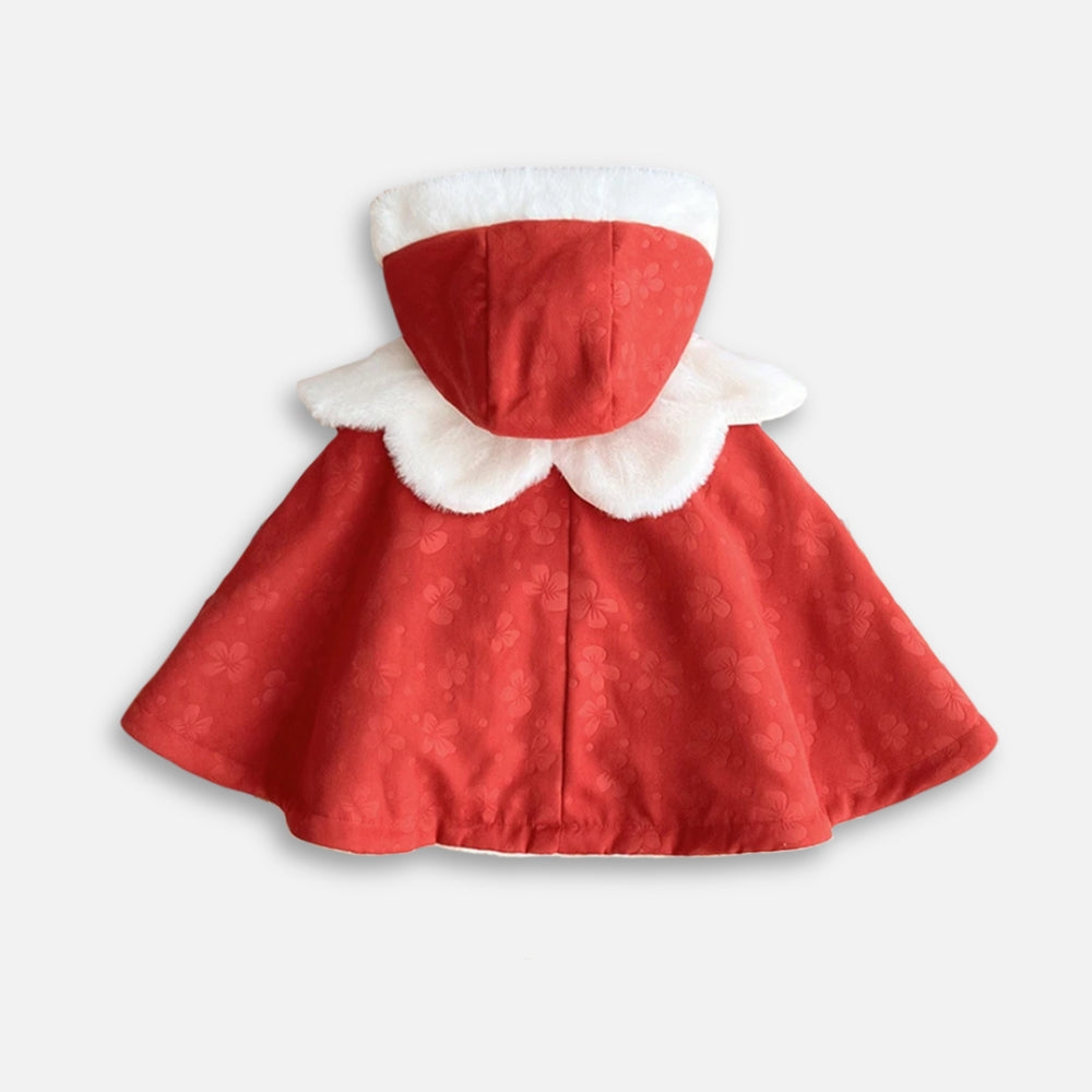 Poncho Chaud Bébé Rouge - dos