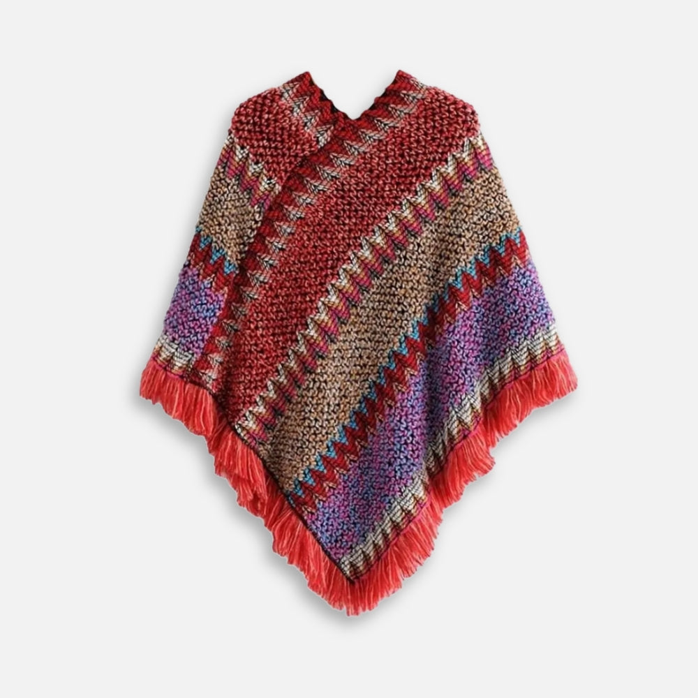 Poncho Chaud Peruvien - Rouge