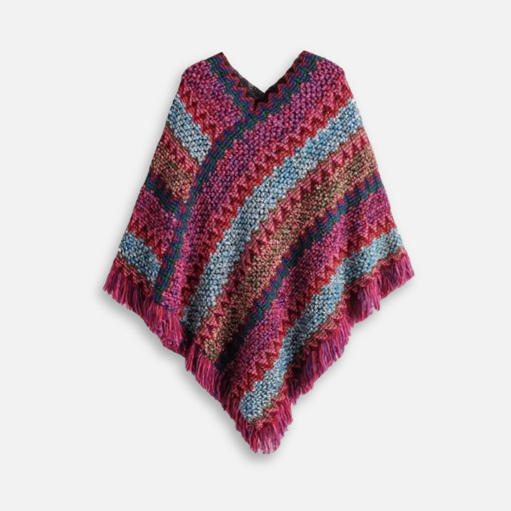 Poncho Chaud Peruvien - Rose