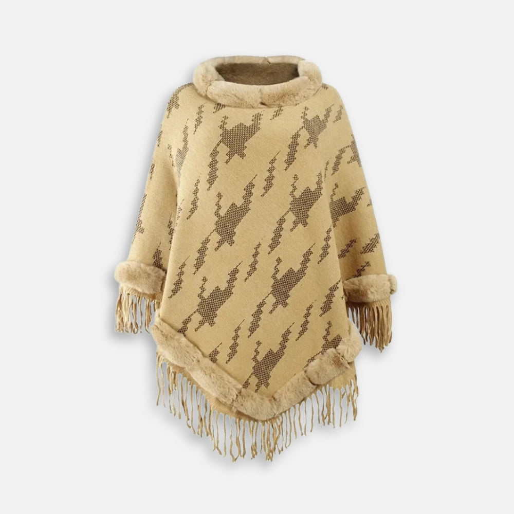 Poncho Col Fourrure Femme - vue 8