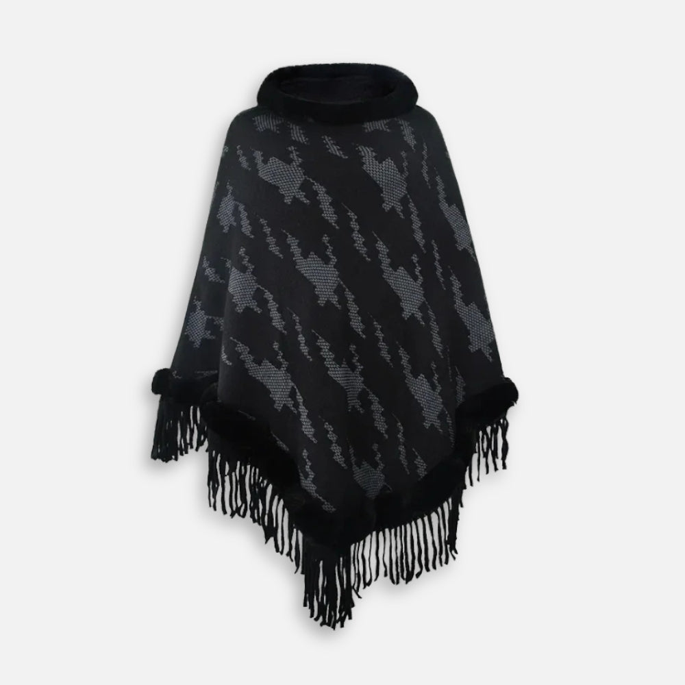 Poncho Col Fourrure Femme - emballage