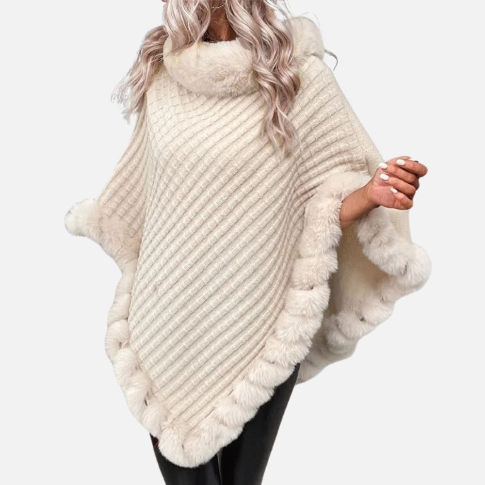 Poncho Col Fourrure - vue 8