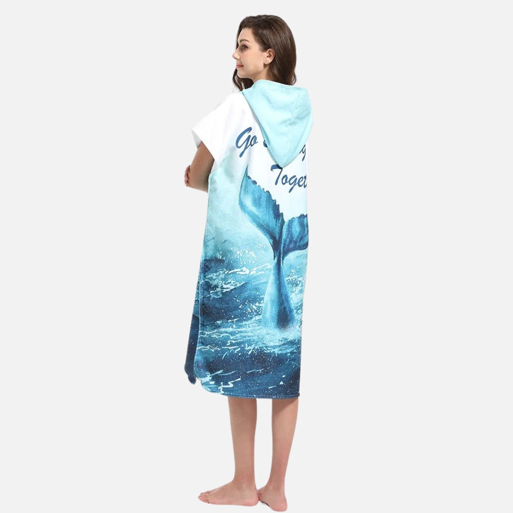 Poncho De Bain Baleine - détail