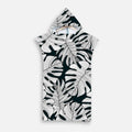 Poncho De Bain Feuilles Noir et Blanc