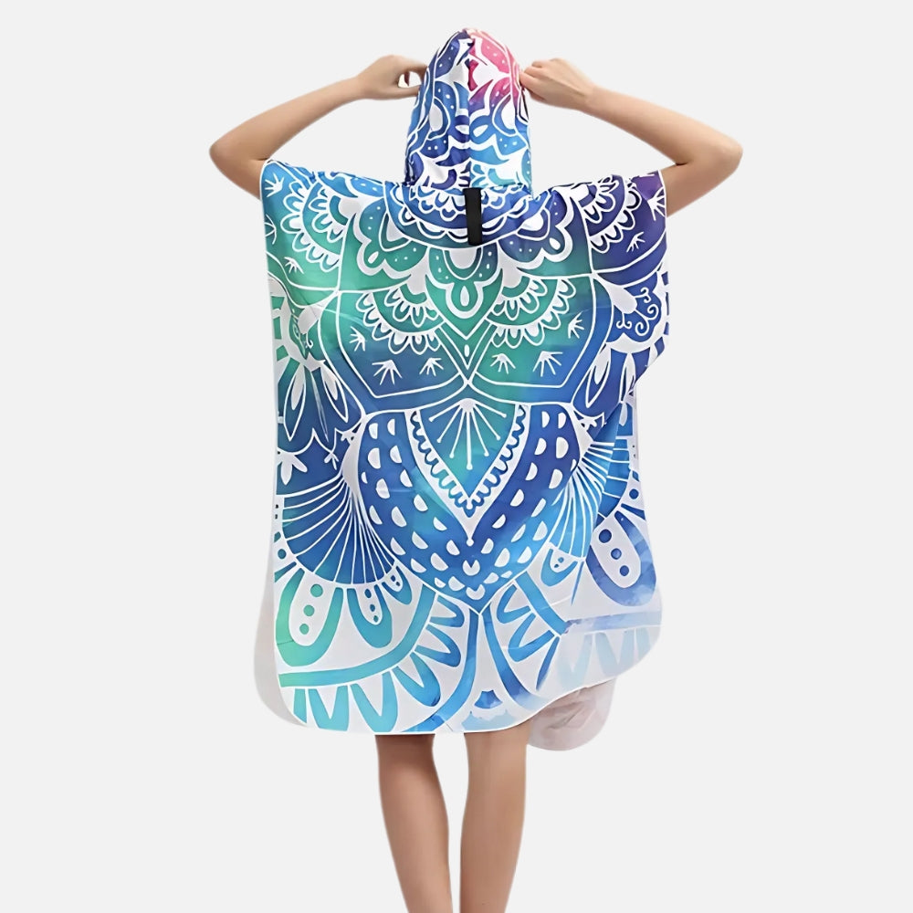 Poncho De Bain Motifs Méditation - dos