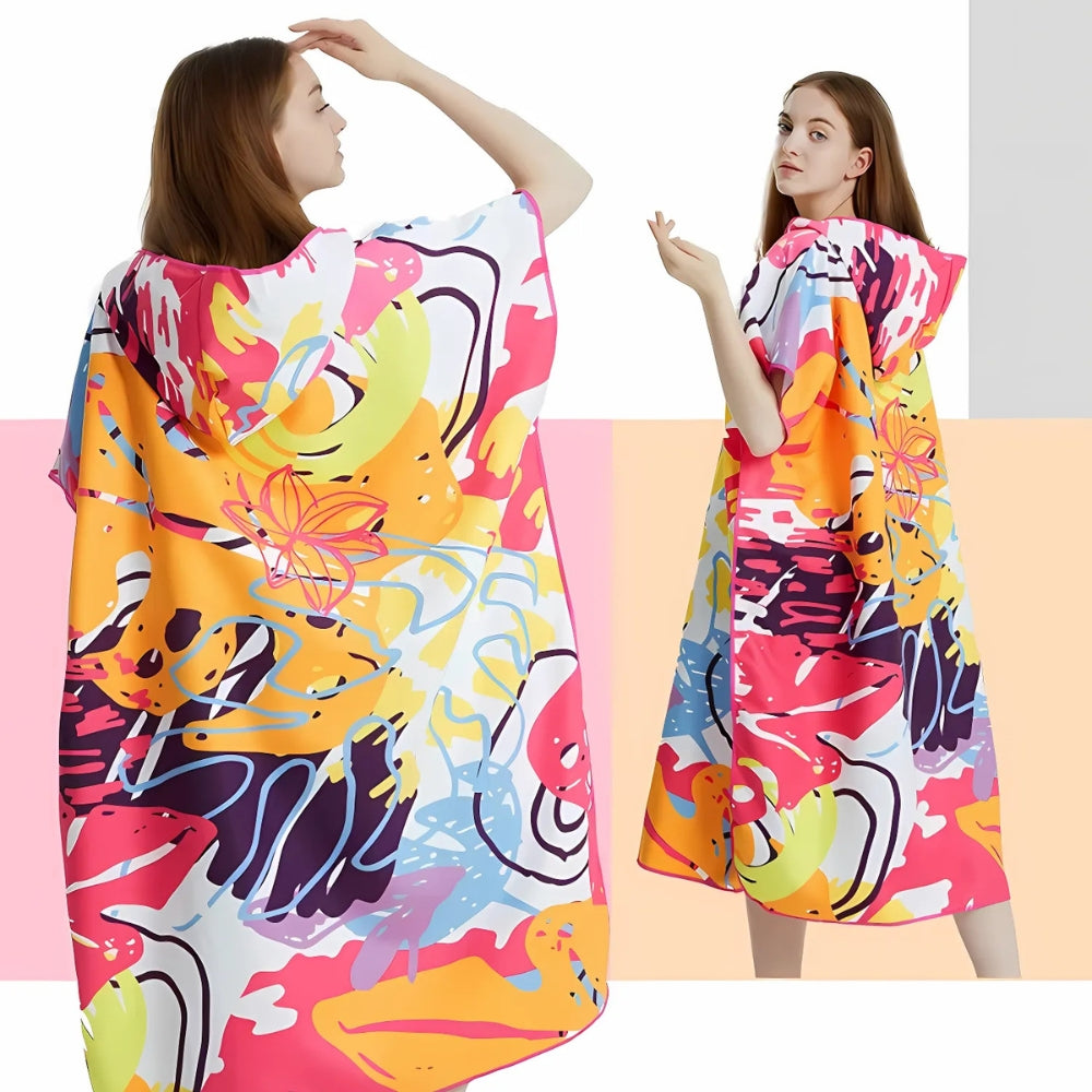 Poncho De Bain Orange - dos