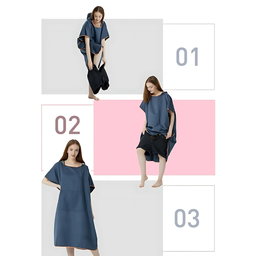 Poncho De Bain Orange - détail