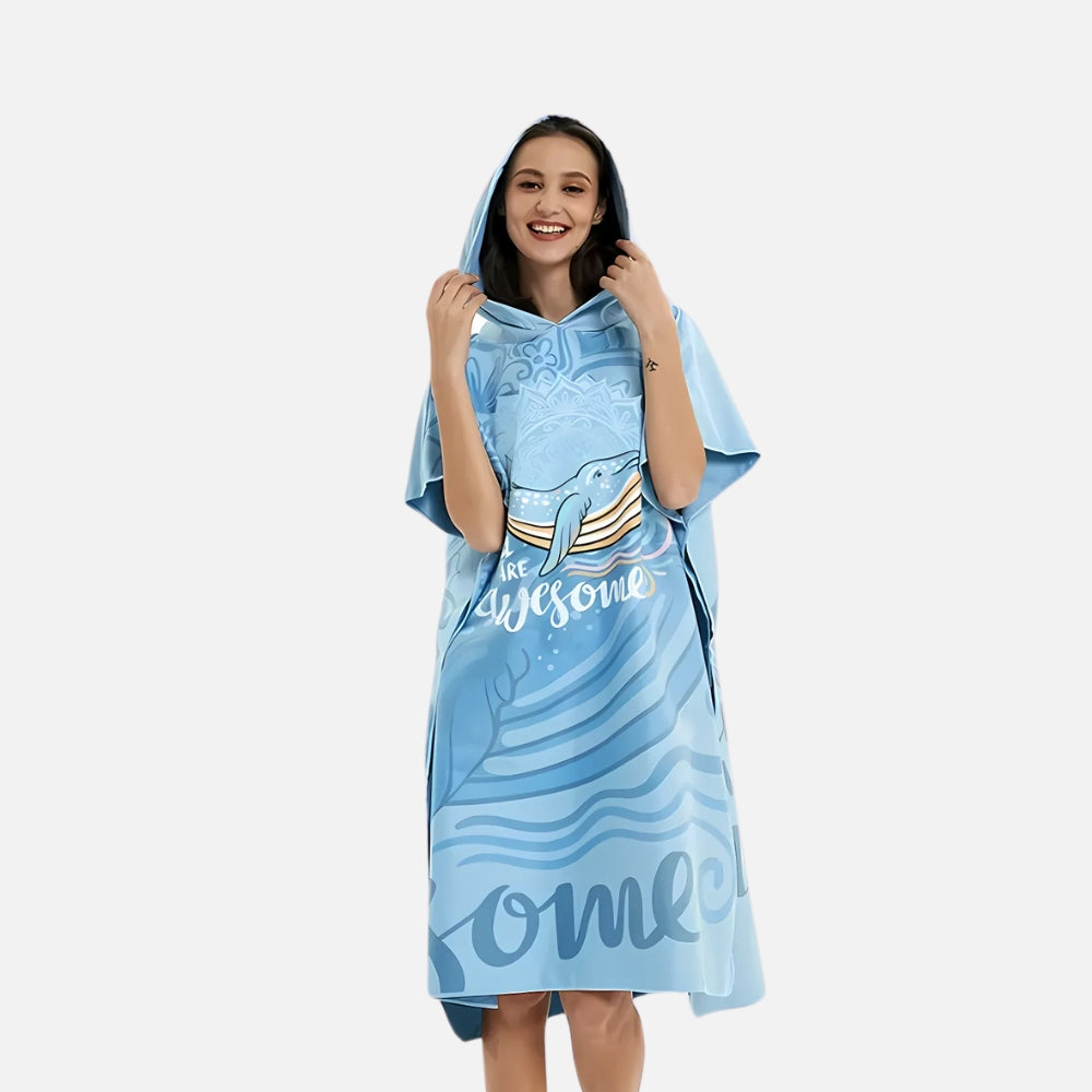 Poncho De Plage Baleine Bleue - dos