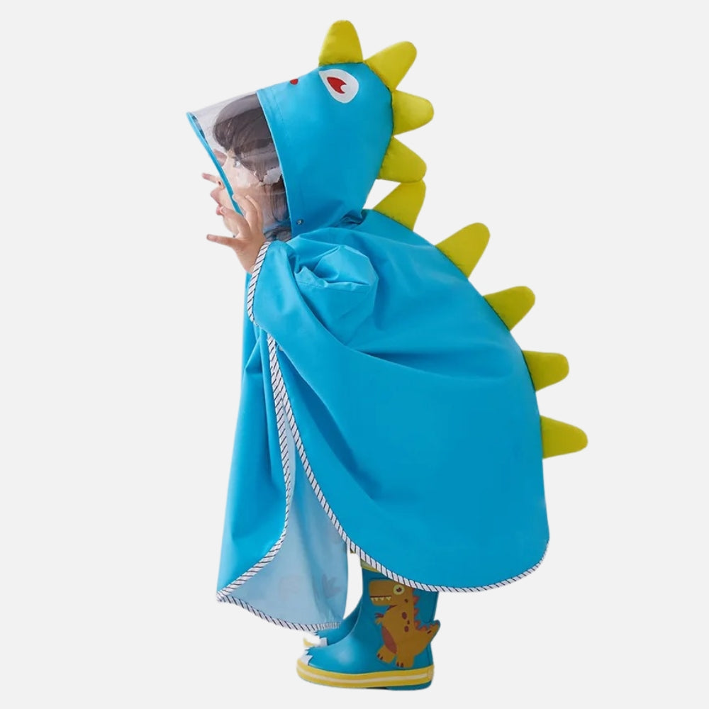 Poncho De Pluie Dinosaure Bleu - dos