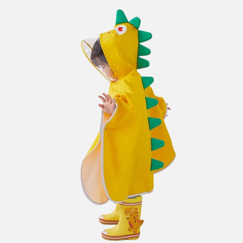Poncho De Pluie Dinosaure Jaune - détail