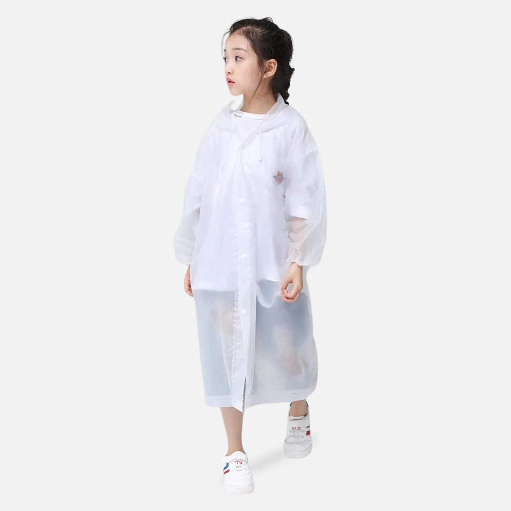 Poncho De Pluie Enfant Blanc - zoom