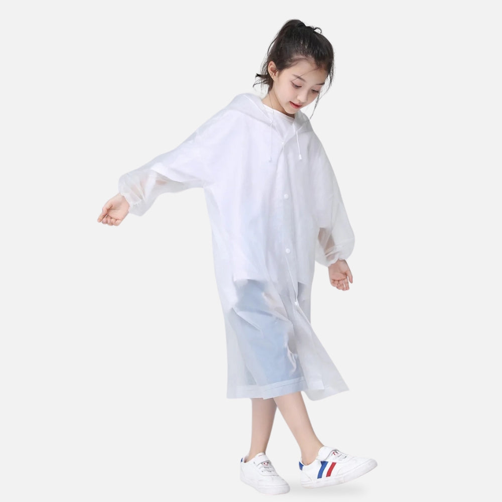 Poncho De Pluie Enfant Blanc - détail