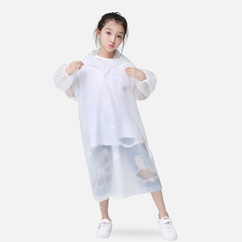 Poncho De Pluie Enfant Blanc