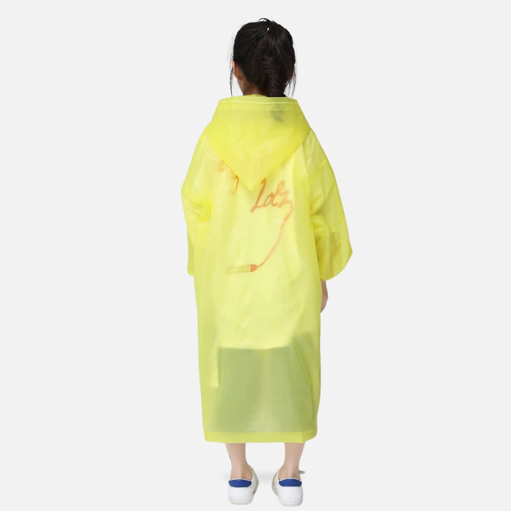 Poncho De Pluie Enfant Jaune - détail