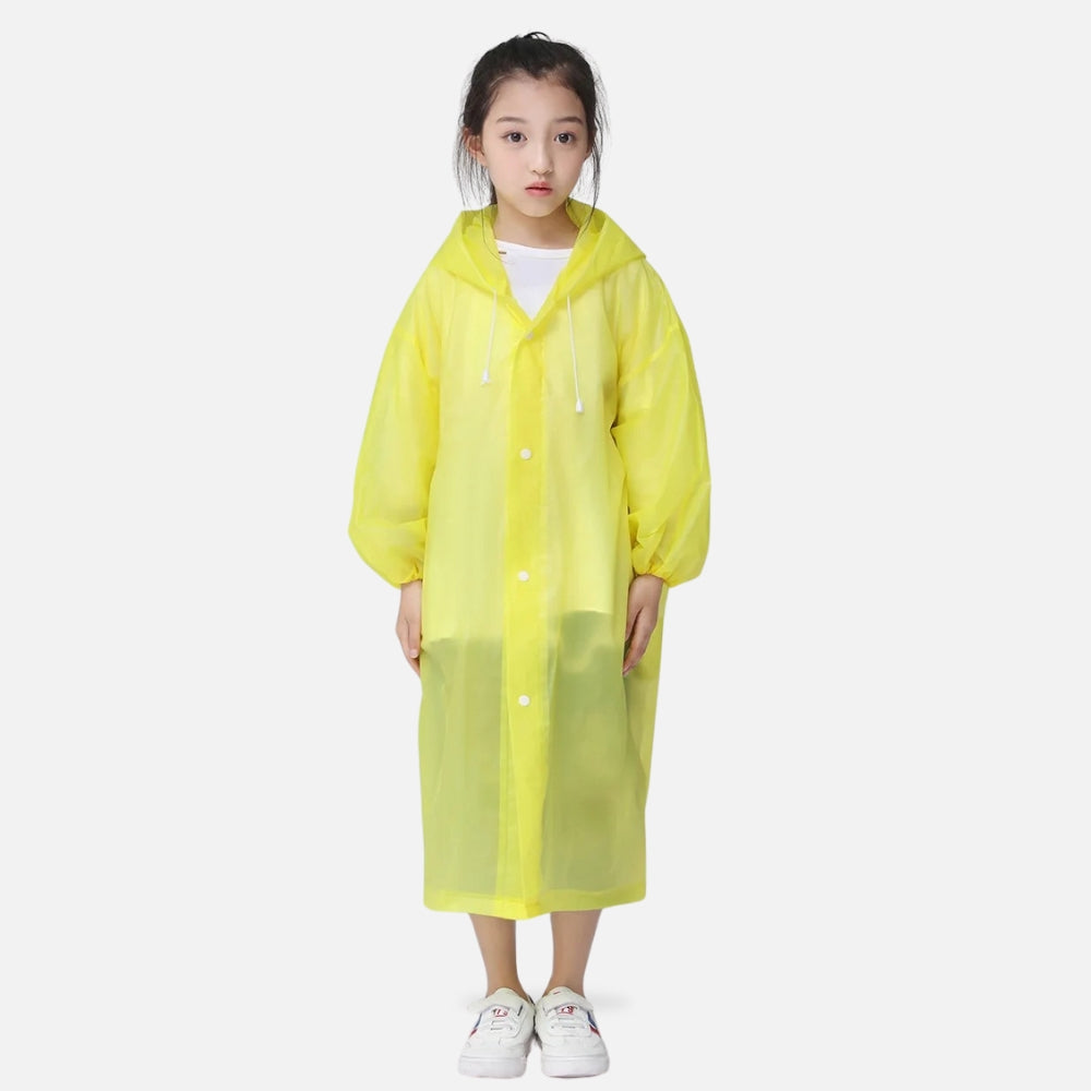 Poncho De Pluie Enfant Jaune - dos