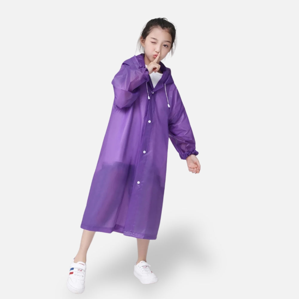 Poncho De Pluie Enfant Violet - dos