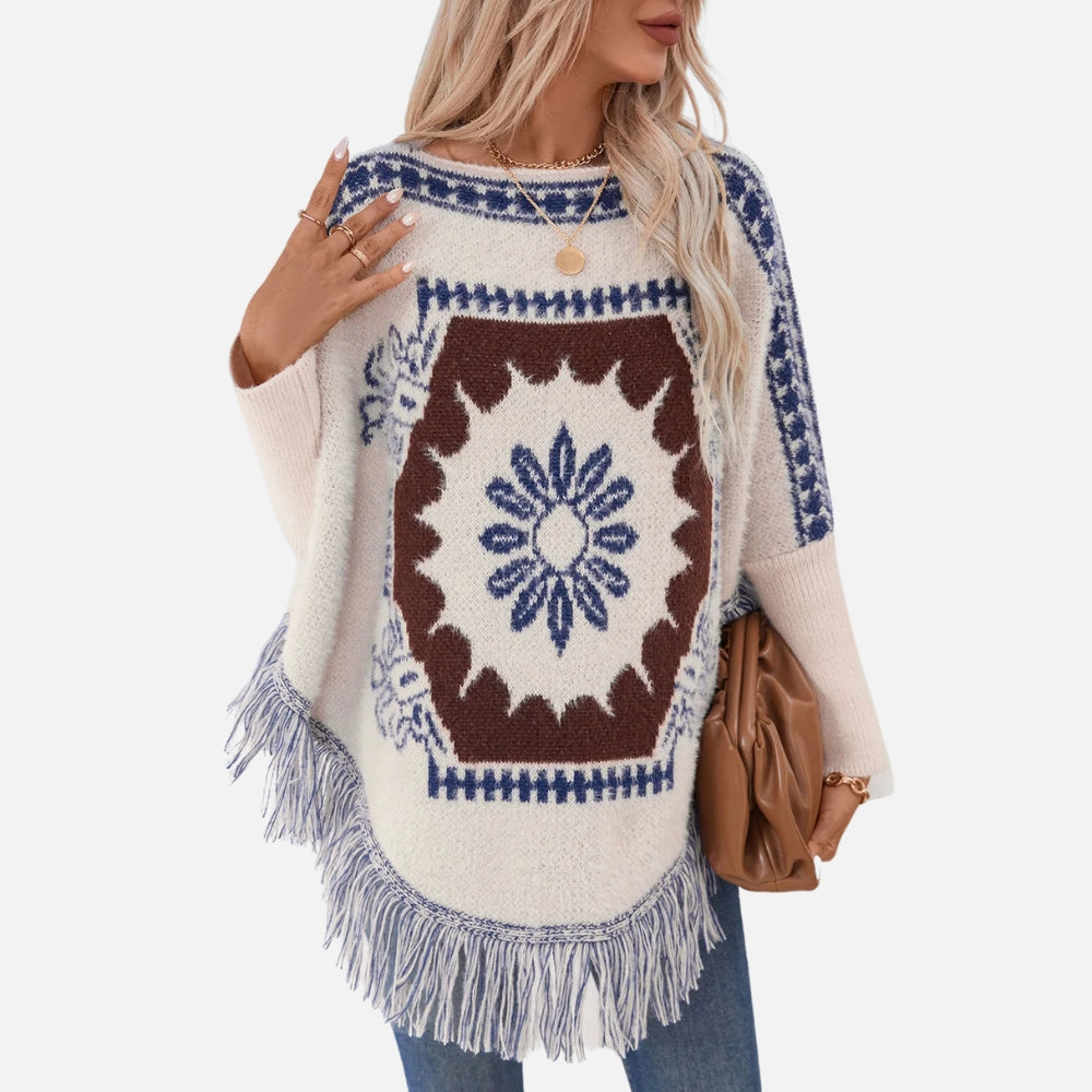 Poncho Ethnique Femme - dos