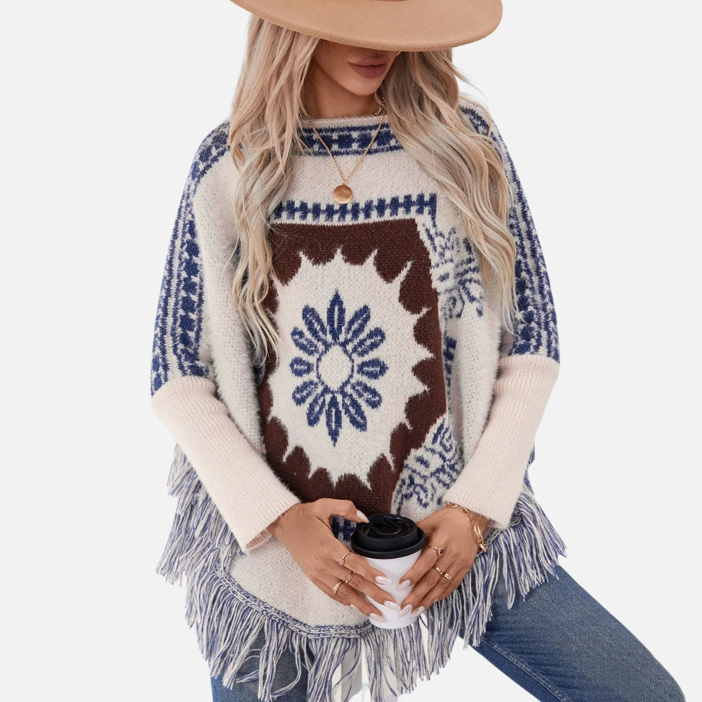 Poncho Ethnique Femme - détail
