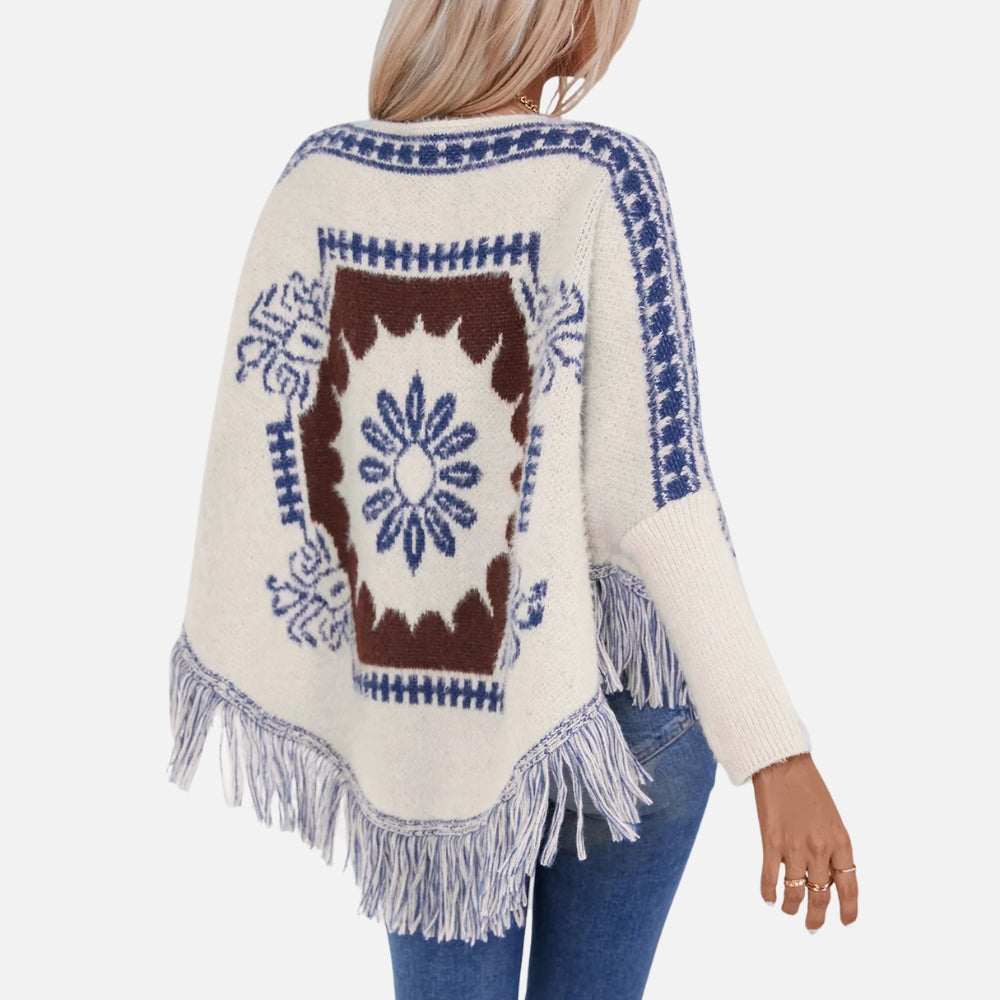 Poncho Ethnique Femme - zoom