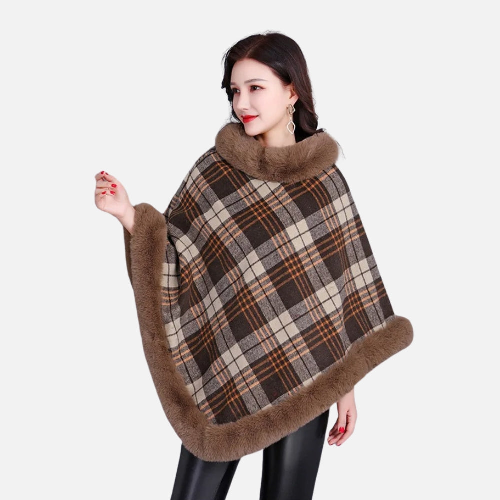 Poncho Femme Avec Finitions Fourrure - vue 11