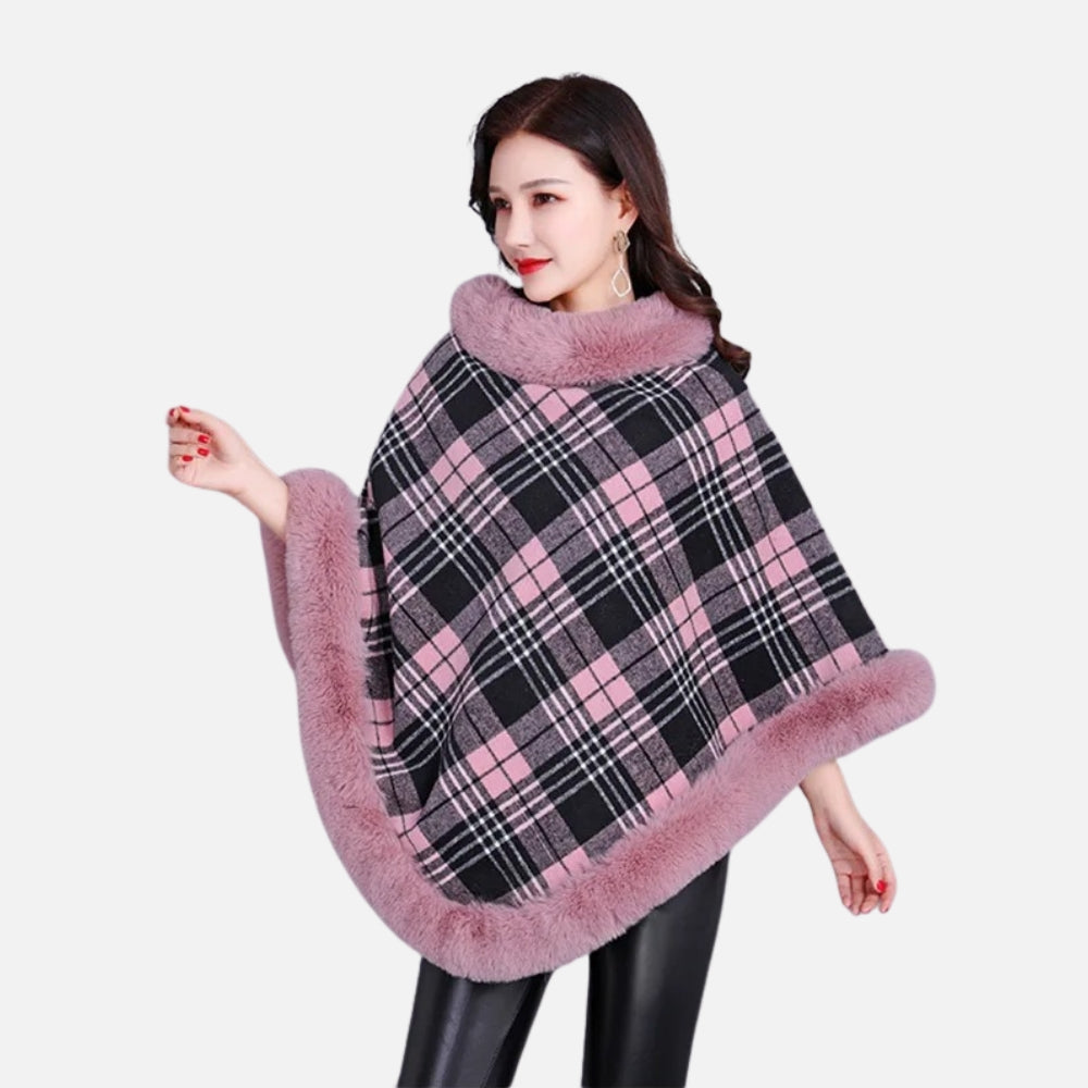 Poncho Femme Avec Finitions Fourrure - vue 14