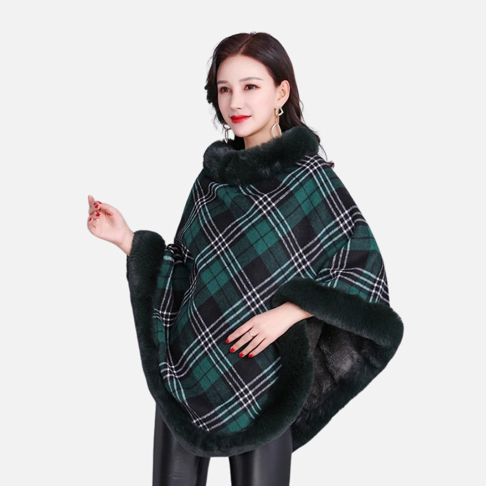 Poncho Femme Avec Finitions Fourrure - vue 13