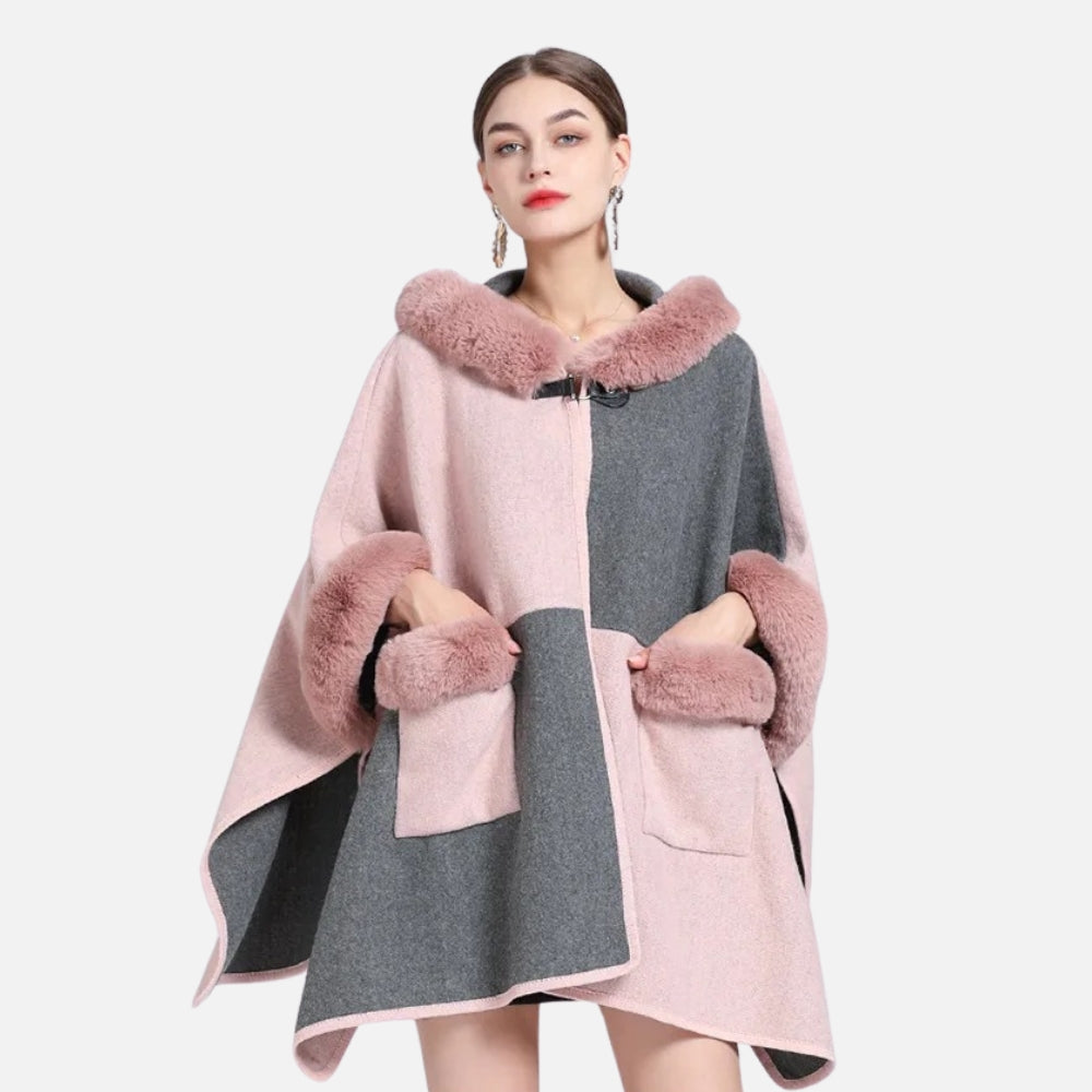 Poncho Femme Avec Fourrure - emballage