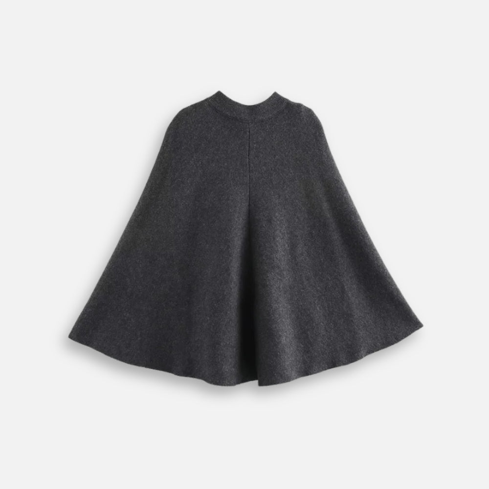 Poncho Femme Gris - dos