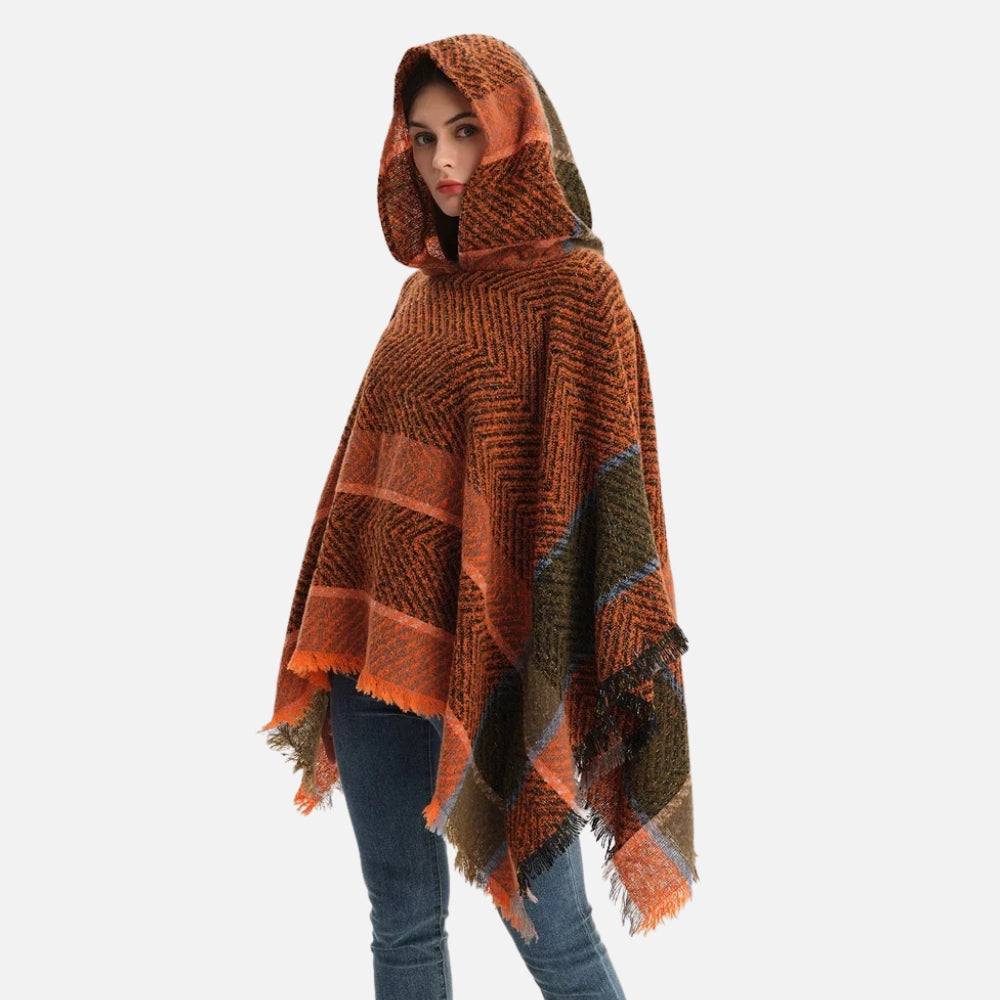 Poncho Femme Orange - étiquette