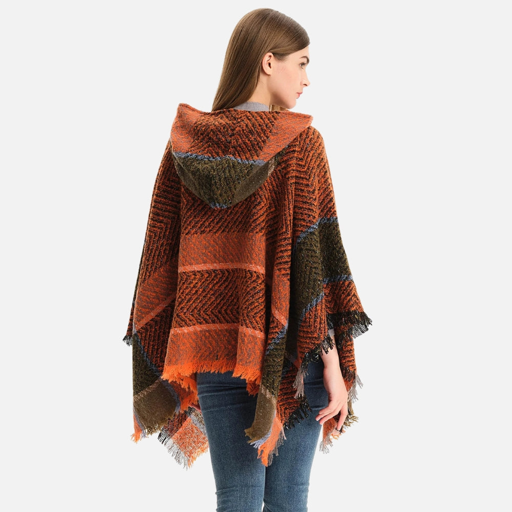 Poncho Femme Orange - dos