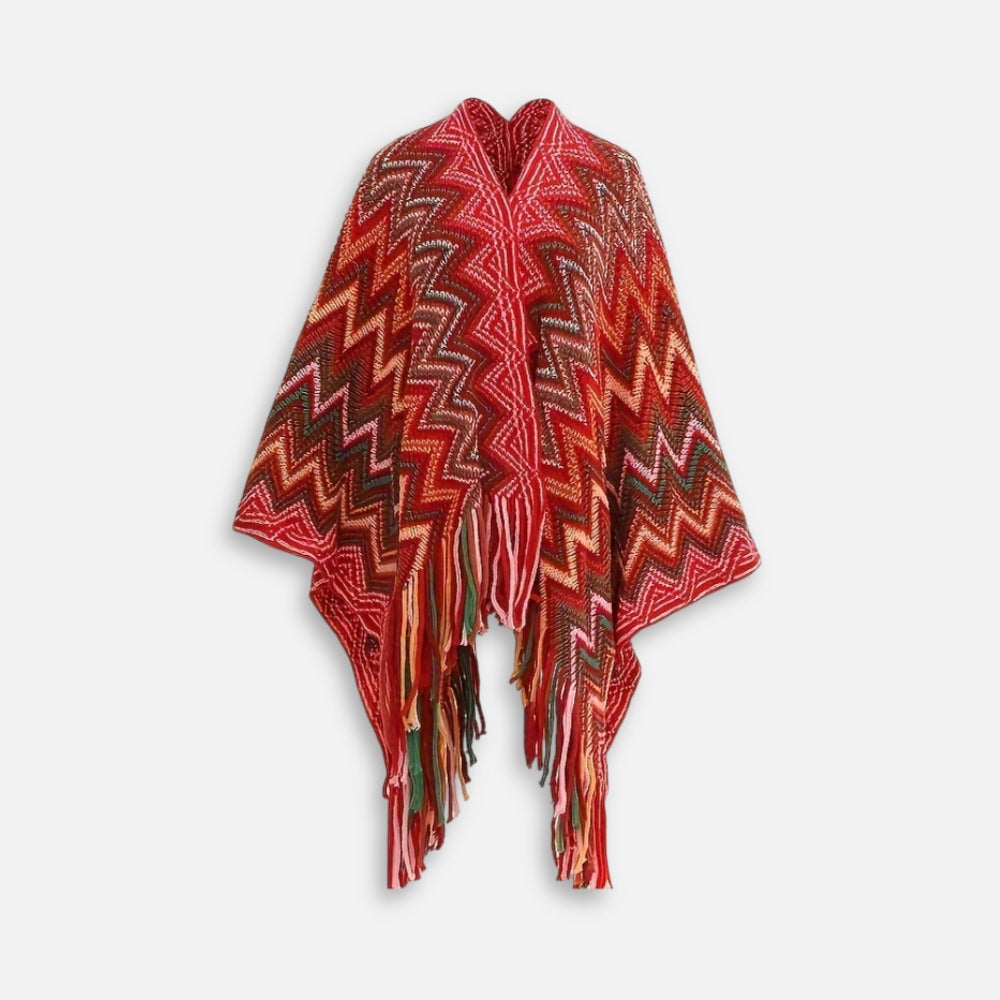 Poncho Femme Style Péruvien - Noir