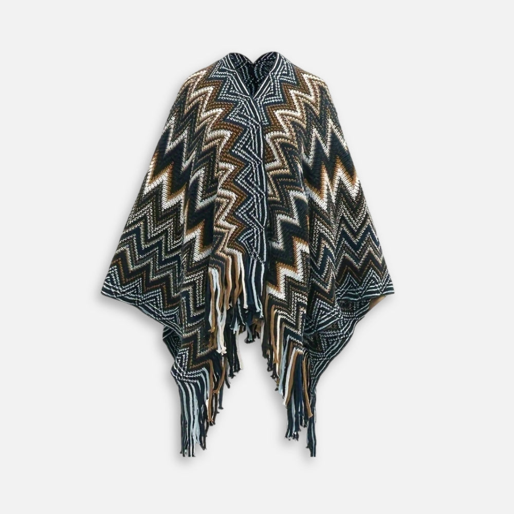 Poncho Femme Style Péruvien - porté