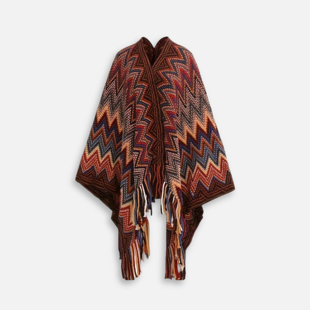 Poncho Femme Style Péruvien - Jaune